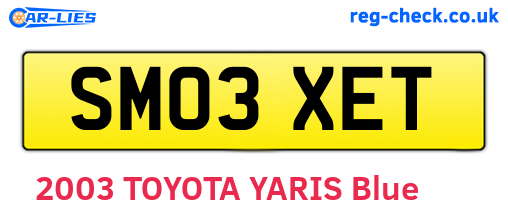 SM03XET are the vehicle registration plates.