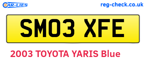 SM03XFE are the vehicle registration plates.