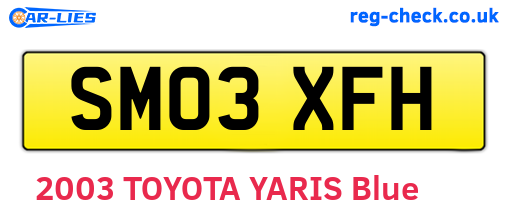 SM03XFH are the vehicle registration plates.