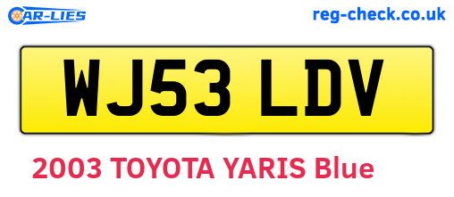 WJ53LDV are the vehicle registration plates.