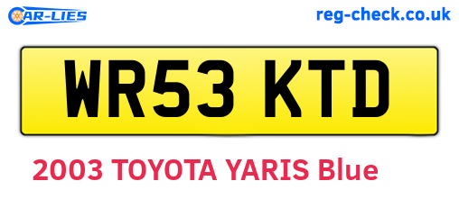 WR53KTD are the vehicle registration plates.