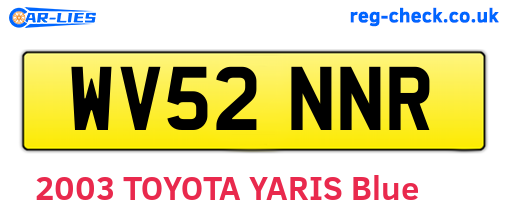 WV52NNR are the vehicle registration plates.