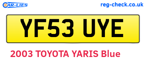 YF53UYE are the vehicle registration plates.