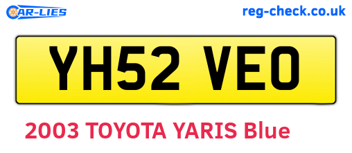 YH52VEO are the vehicle registration plates.