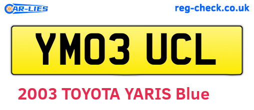 YM03UCL are the vehicle registration plates.
