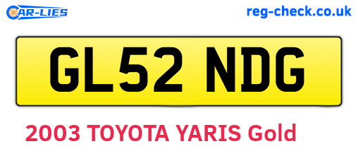 GL52NDG are the vehicle registration plates.