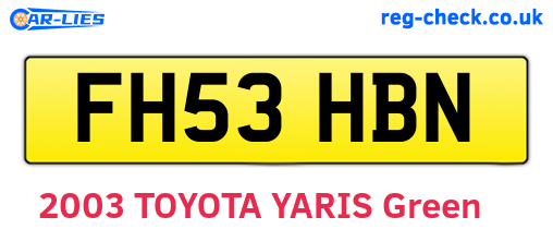 FH53HBN are the vehicle registration plates.