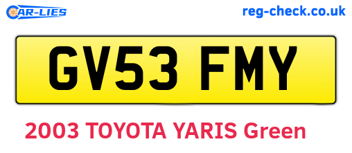 GV53FMY are the vehicle registration plates.