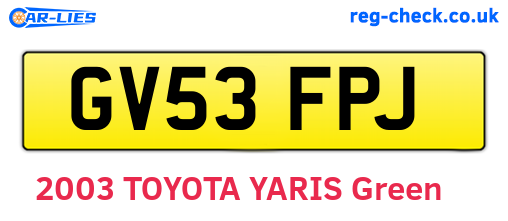 GV53FPJ are the vehicle registration plates.