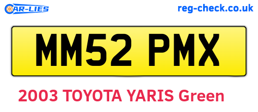 MM52PMX are the vehicle registration plates.