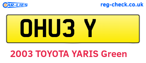OHU3Y are the vehicle registration plates.
