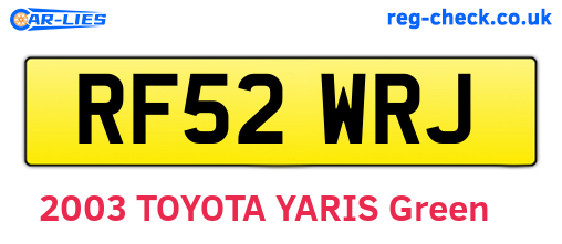 RF52WRJ are the vehicle registration plates.