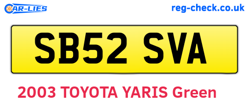 SB52SVA are the vehicle registration plates.