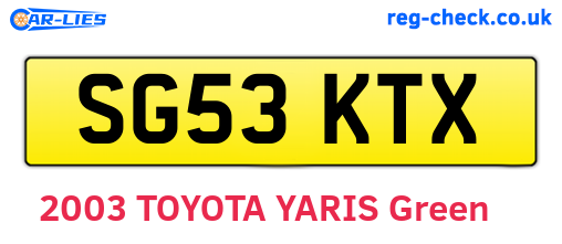 SG53KTX are the vehicle registration plates.