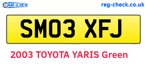 SM03XFJ are the vehicle registration plates.