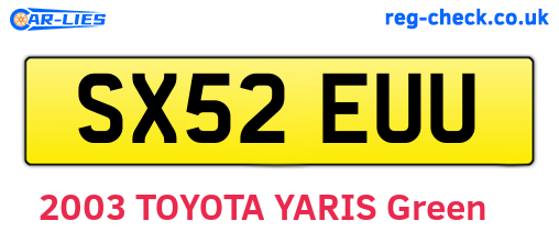 SX52EUU are the vehicle registration plates.