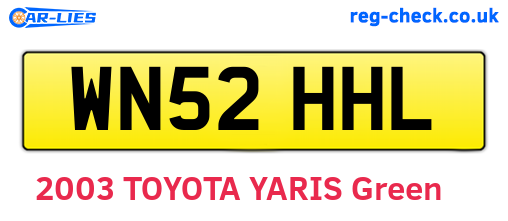 WN52HHL are the vehicle registration plates.