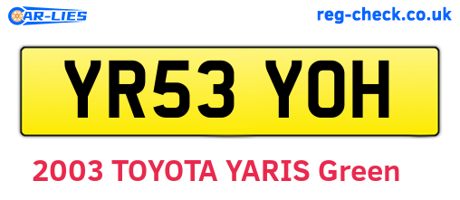 YR53YOH are the vehicle registration plates.