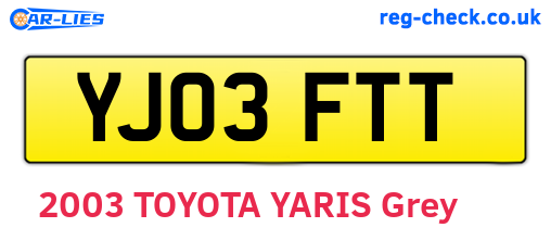 YJ03FTT are the vehicle registration plates.