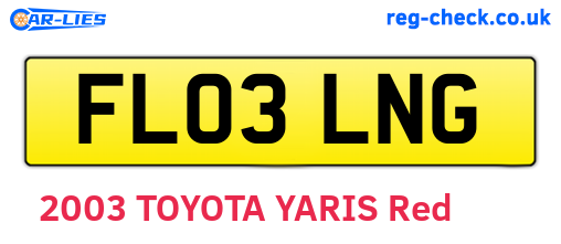 FL03LNG are the vehicle registration plates.