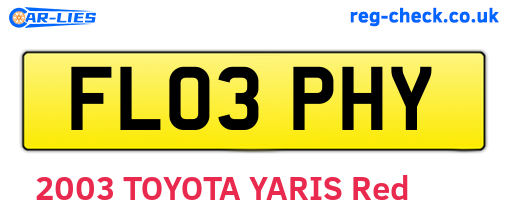 FL03PHY are the vehicle registration plates.