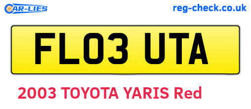 FL03UTA are the vehicle registration plates.