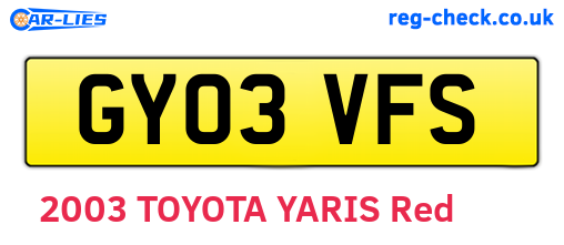 GY03VFS are the vehicle registration plates.