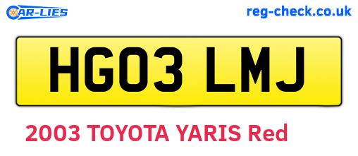 HG03LMJ are the vehicle registration plates.