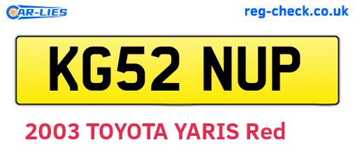 KG52NUP are the vehicle registration plates.