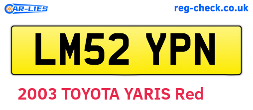 LM52YPN are the vehicle registration plates.