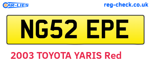 NG52EPE are the vehicle registration plates.
