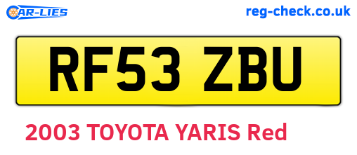 RF53ZBU are the vehicle registration plates.