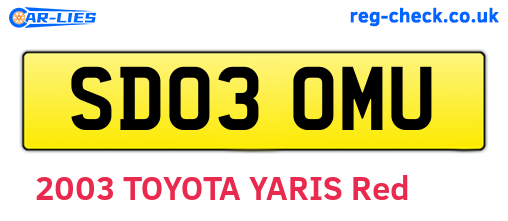 SD03OMU are the vehicle registration plates.