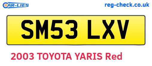 SM53LXV are the vehicle registration plates.