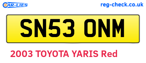 SN53ONM are the vehicle registration plates.