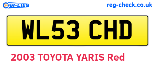 WL53CHD are the vehicle registration plates.