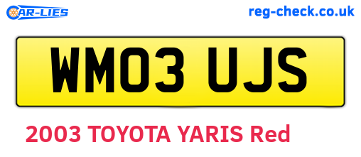 WM03UJS are the vehicle registration plates.