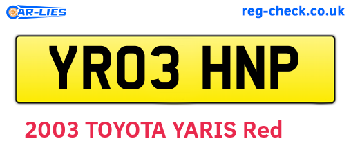 YR03HNP are the vehicle registration plates.