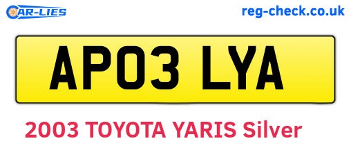 AP03LYA are the vehicle registration plates.