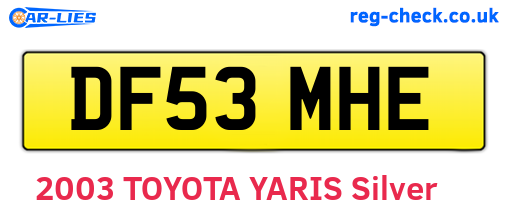 DF53MHE are the vehicle registration plates.