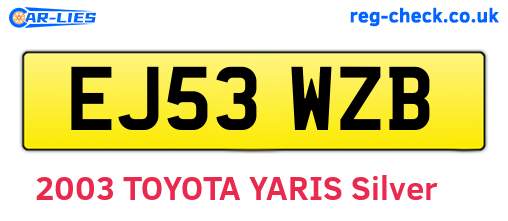 EJ53WZB are the vehicle registration plates.