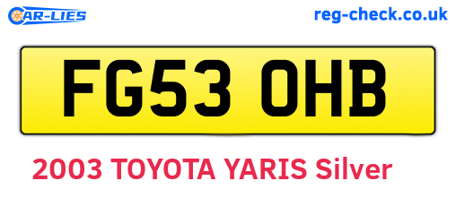 FG53OHB are the vehicle registration plates.