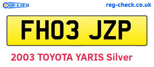 FH03JZP are the vehicle registration plates.