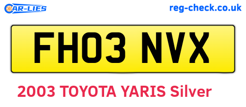 FH03NVX are the vehicle registration plates.