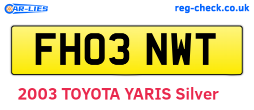 FH03NWT are the vehicle registration plates.