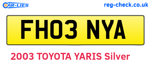 FH03NYA are the vehicle registration plates.