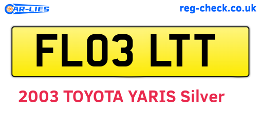 FL03LTT are the vehicle registration plates.