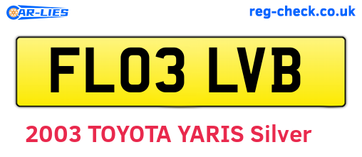 FL03LVB are the vehicle registration plates.