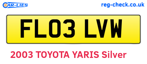 FL03LVW are the vehicle registration plates.