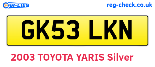 GK53LKN are the vehicle registration plates.